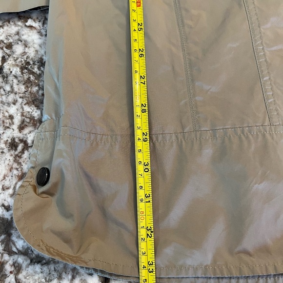 S Cole Haan Tan Packable Parka Rain Jacket Small Hooded Khaki Tan Brown Classic - Picture 2 of 16